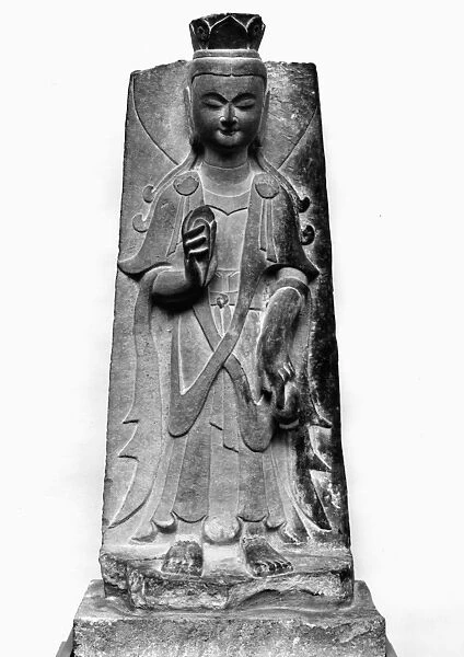 Stone relief sculpture of the bodhisattva Guanyin. Northern Wei, 386-534 A. D
