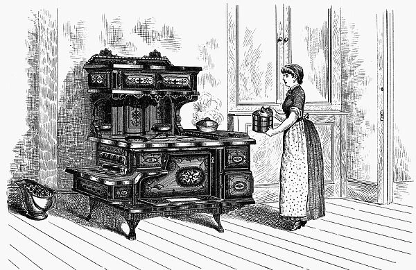 STOVE, 1875. American patent portable range, 1875