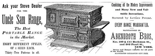 STOVE, 1876. American cast-iron stove, 1876