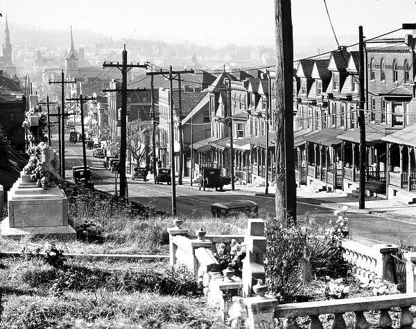 Street scene in Bethlehem, Pennsylvania. Photograph by Walker Evans in 1935