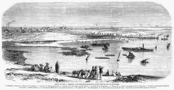 SUEZ CANAL: ISMAILIA, 1869. The town of Ismalia, founded 1863 by Ferdinand Lesseps