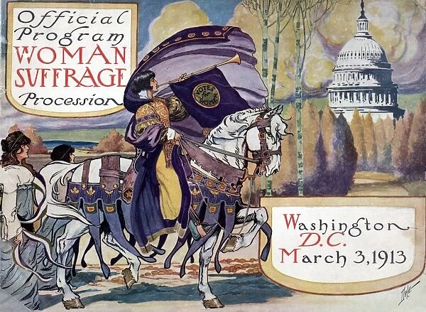 SUFFRAGETTE PARADE, 1913. Cover for the program of the suffragette demonstration for womens right to vote in Washington, D. C. on 3 March 1913