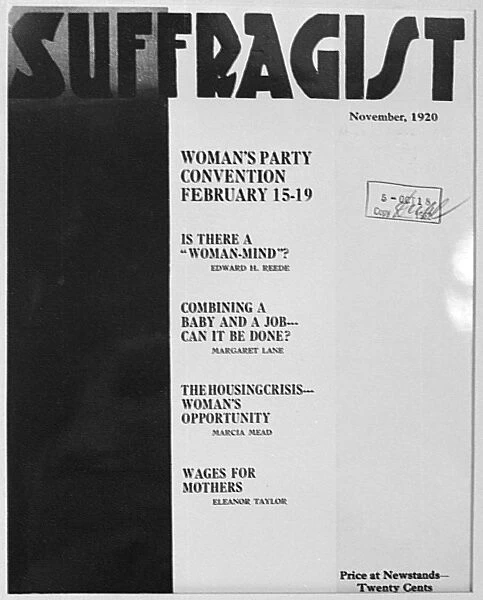 SUFFRAGIST MAGAZINE, 1920. Cover of the November 1920 issue of Suffragist magazine