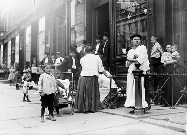SUGAR STRIKE, c1906. Striking sugar plant workers and their families in Williamsburg, Brooklyn