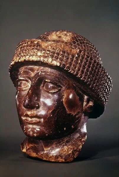 SUMER: UR-NINGIRSU. Neo-Sumerian alabaster head of Ur-Ningirsu, son of Gudea, c2100 B. C