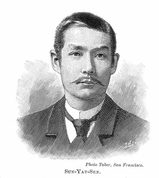 SUN YAT-SEN (1866-1925). Chinese statesman and revolutionary leader. Line engraving, 1896