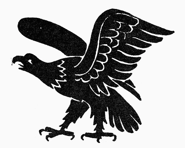 SYMBOL: EAGLE. Symbol of courage. Woodcut