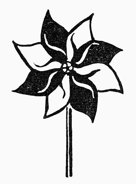 SYMBOL: WHIRLIGIG. A symbol of change or inconstancy. Woodcut