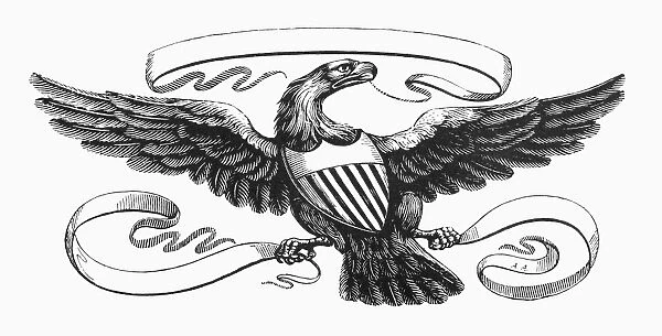 SYMBOLS: AMERICAN EAGLE. Wood engraving, 19th century
