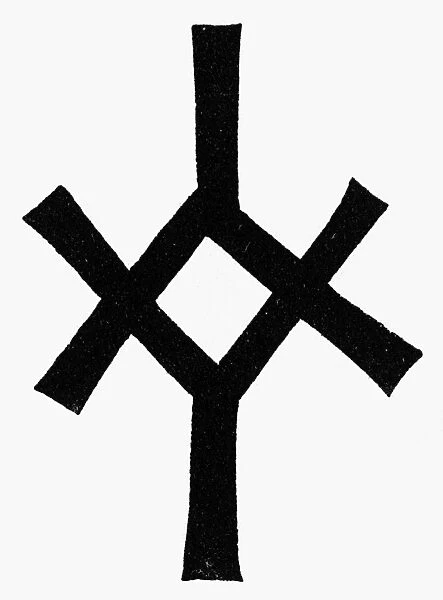 SYMBOLS: SALVATION. Salvation intersecting with that of an expectant soul. Woodcut