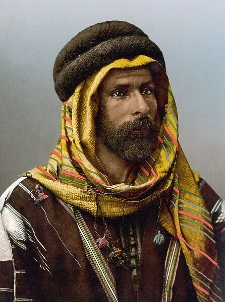 SYRIA: BEDOUIN, c1895. A Bedouin chief from Syria. Photochrome, c1895