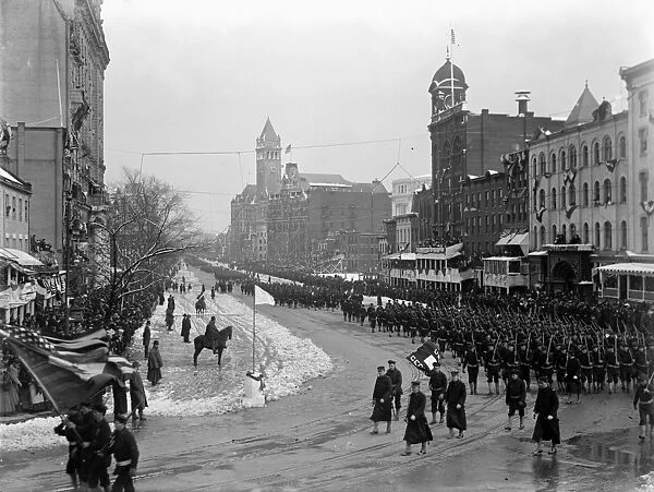 TAFT INAUGURATION, 1909. Parade in Washington, D. C. during the inauguration ceremony for President William Howard Taft, 4 March 1909