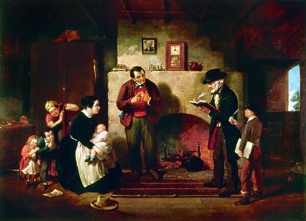 TAKING THE CENSUS, 1854. Oil on canvas by Francis William Edmonds, 1854