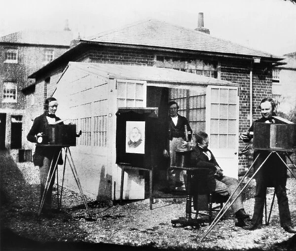 TALBOTYPE, 1845. A Talbotype photograph taken in 1845 showing Fox Talbots printing establishment at Reading, England
