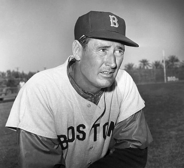TED WILLIAMS (1918-2002). Theodore Samuel Williams. American baseball player. Photographed during spring training in Florida as a member of the Boston Red Sox, c1957