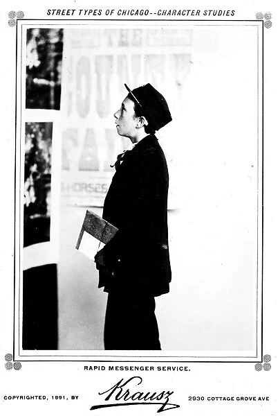 TELEGRAPH MESSENGER, 1891. A young telegraph boy at Chicago