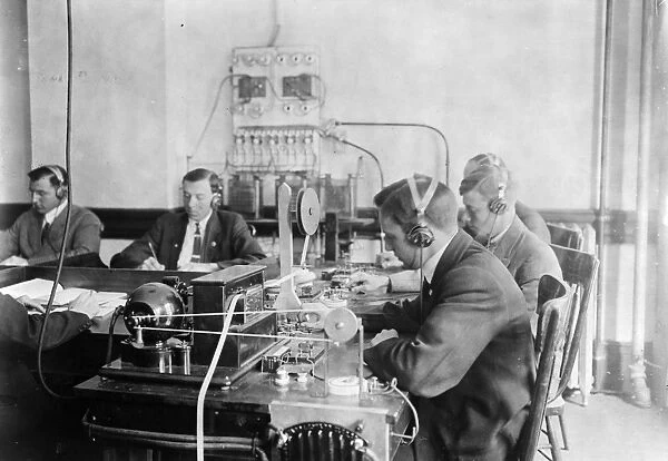 TELEGRAPH OPERATORS, c1912. Students practicing at the Marconi Wireless Telegraph