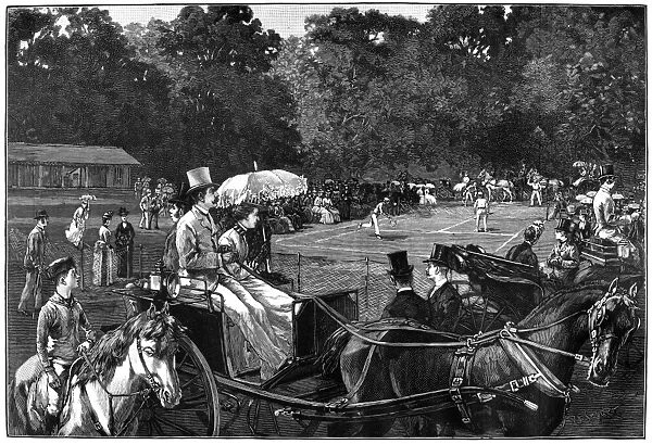 TENNIS, 1886. Lawn tennis tournament for the championship of New Jersey. Engraving