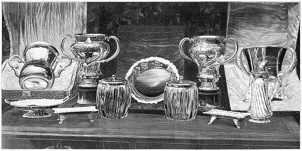 TENNIS TROPHIES, 1890. Championship lawn tennis trophies for the Singles, Doubles