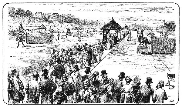 TENNIS: WIMBLEDON, 1877. The first lawn tennis championship - held at Wimbledon