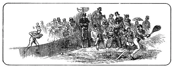 TENNIS: WIMBLEDON, 1879. John Hartley of Yorkshire defeating Vere St