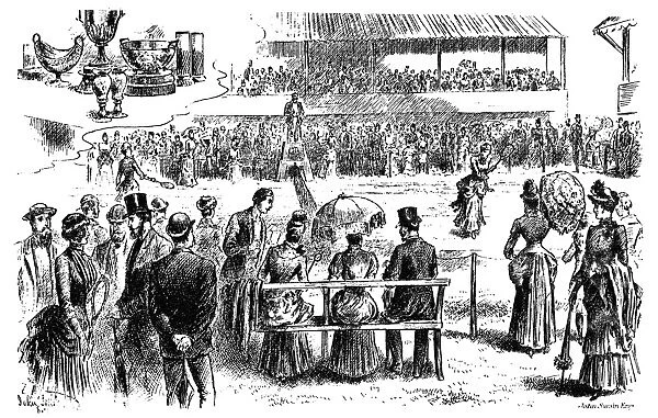 TENNIS: WIMBLEDON, 1884. Maud Watson defeating her sister, Lilian Watson to win