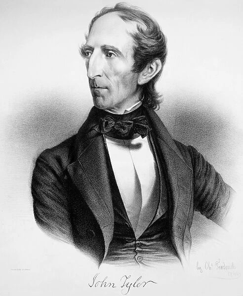 Tenth President of the United States. Lithograph, 1841, by Charles Fenderich