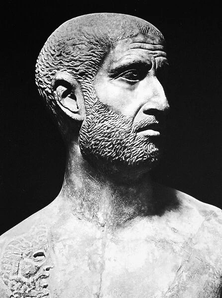 TERENCE (186?-159 B. C. ). Publius Terentius. Roman playwright. Roman sculpture bust