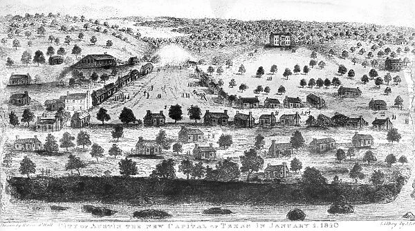 TEXAS: CITY OF AUSTIN, 1840. A view of the city of Austin, capital of the Republic of Texas