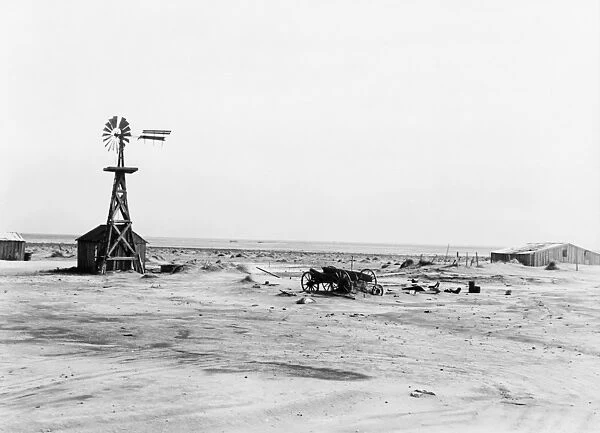 TEXAS: DUST BOWL, 1938. An abandoned farm in the Coldwater District, north of Dalhart, Texas