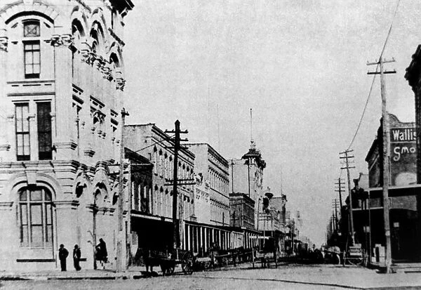 TEXAS: GALVESTON, c1898. View of the Strand, looking east from 25th Street in Galveston, Texas