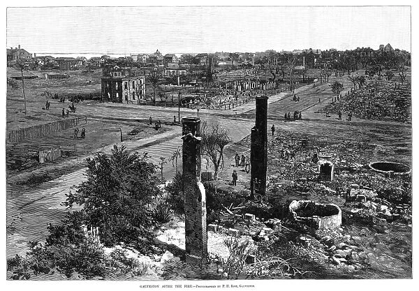 TEXAS: GALVESTON FIRE, 1885. Building ruins in Galveston, Texas, after the great