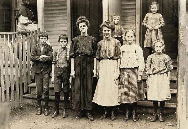 TEXTILE WORKERS, 1909. Textile mill workers at the King Mill in Augusta, Georgia
