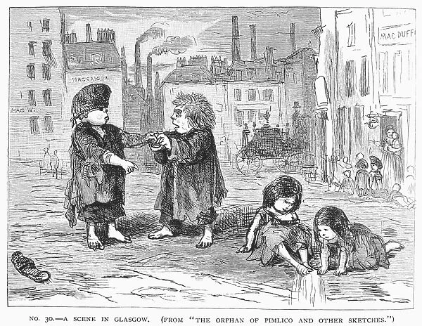THACKERAY: SLUM, 1876. Scene in Glasgow from The Orphan of Pimlico and other Sketches