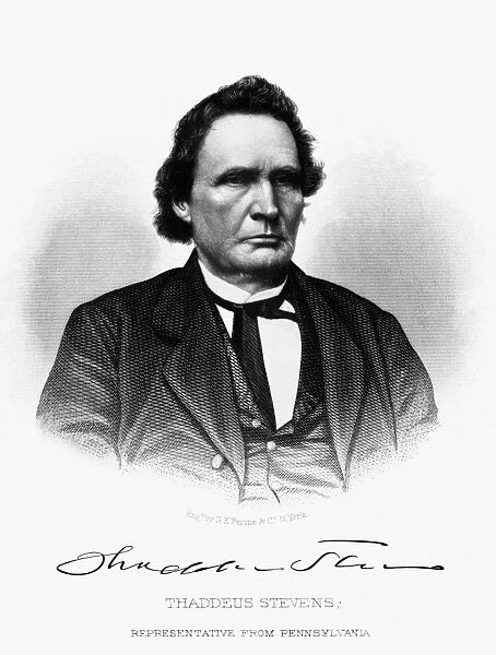 THADDEUS STEVENS (1792-1868). American lawyer and politician. Steel engraving, 1869