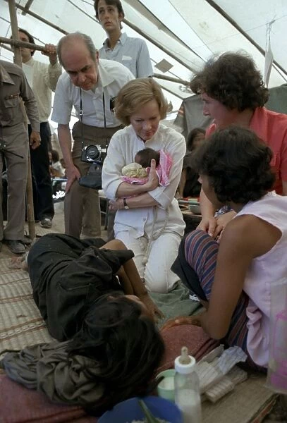 THAILAND: REFUGEE CAMP. First Lady Rosalynn Carter visiting the Sa Kaeo Refugee Camp Thailand