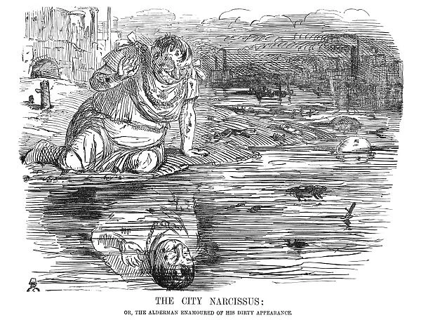 THAMES POLLUTION, 1849. The City Narcissus