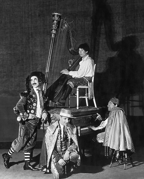 THEATER: MARX BROTHERS. From left: Groucho, Zeppo, Chico, and, with his harp, Harpo Marx