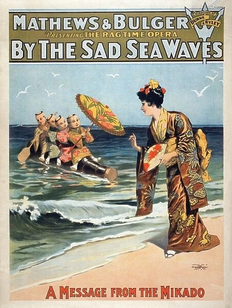 THEATER POSTER, c1898. American lithographic poster for the ragtime opera, By the Sad Sea Waves, presented by Mathews & Bulger, c1898