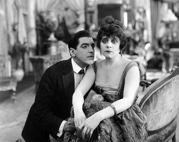 THEDA BARA (1885-1955). N e Theodosia Goodman. American actress. Theda Bara and Albert Roscoe in a scene from Camille, 1917