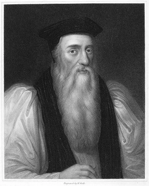 THOMAS CRANMER (1489-1556). English prelate and reformer. Stipple engraving, 19th century