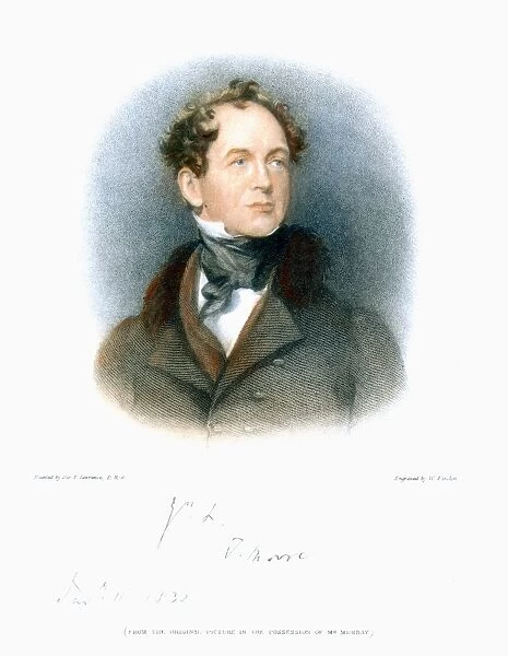 THOMAS MOORE (1779-1852). Irish poet. Stipple engraving, English, 1833