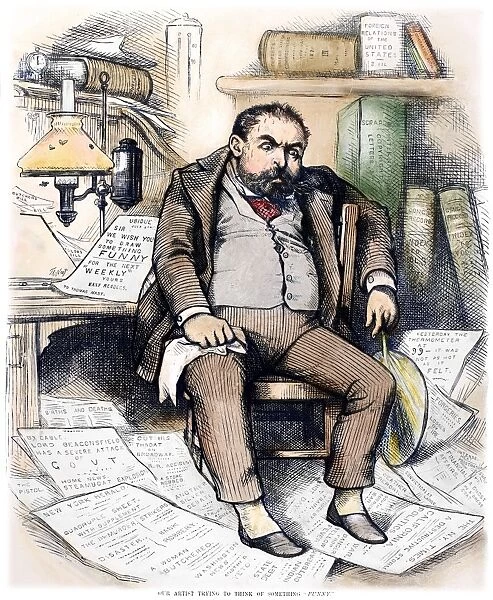 THOMAS NAST (1840-1902). American cartoonist. Self-caricature, 1879