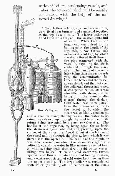 Thomas Saverys atmospheric steam engine for pumping water