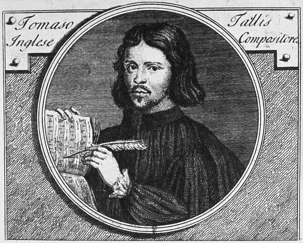 THOMAS TALLIS (1510?-1585). English organist and composer. Contemporary Italian engraving