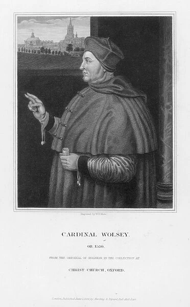 THOMAS WOLSEY (1475?-1530). English prelate and statesman. Line and stipple engraving, English, 1832