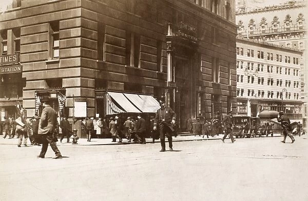 TIMES SQUARE, c1910-1915. The entrance to the Times Square subway station opened in 1904