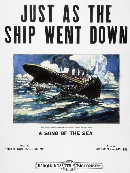 A1 84x59cm Poster Of Titanic Song Sheet 1912 Just As The Ship Went Down Cover Of American Sheet Music Published Shortly After The Sinking Of