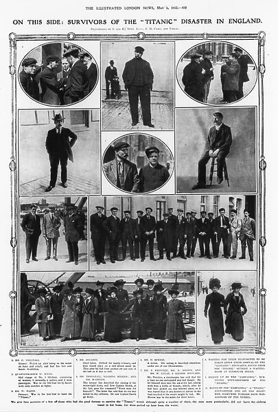 TITANIC: SURVIVORS, 1912. Survivors of the sinking of the RMS Titanic, 1912