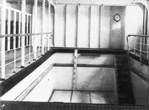 TITANIC: SWIMMING POOL. A swimming bath aboard the Titanic, 1912